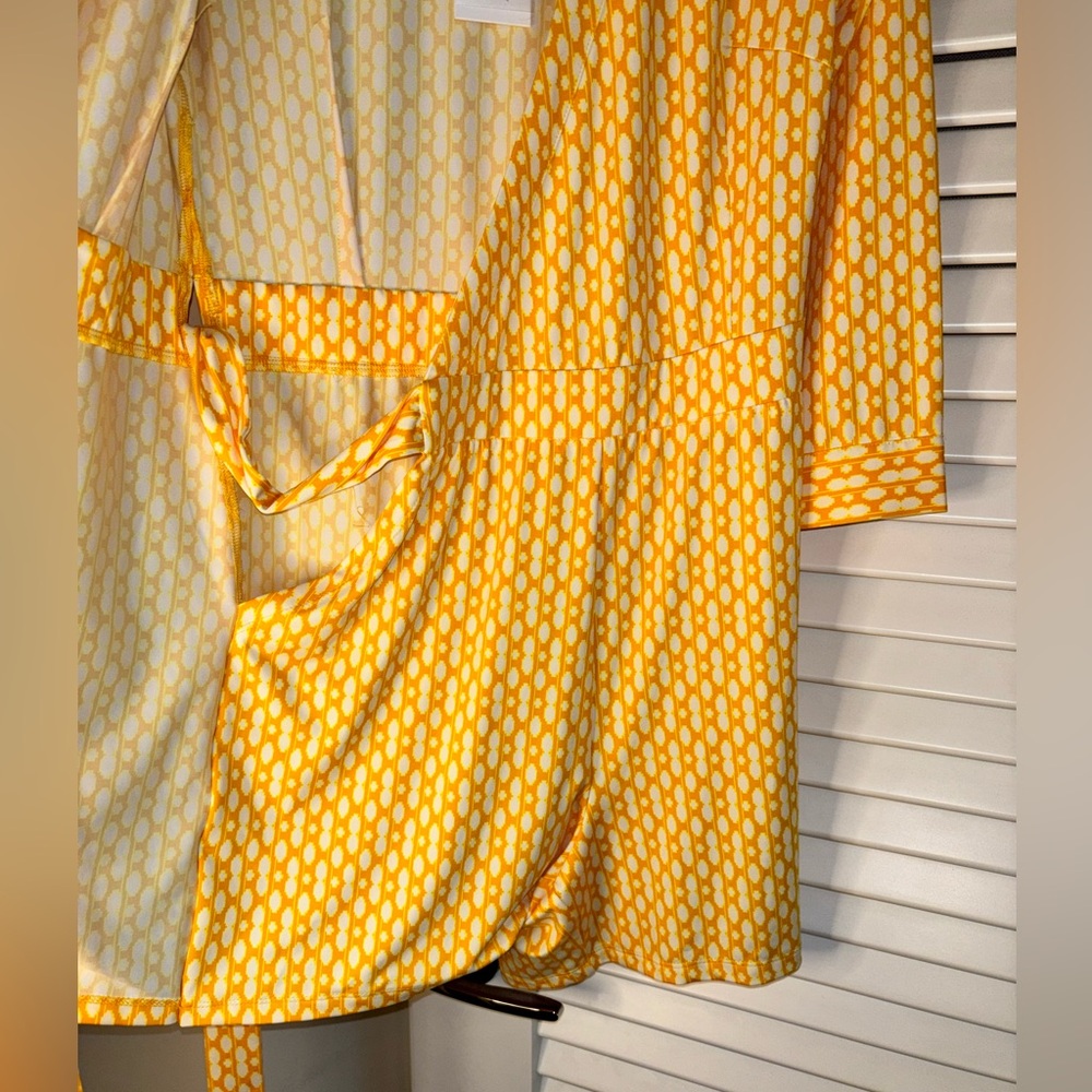 Yellow Wrap Tie Dress Romper (shorts underneath) - Picture 3 of 6